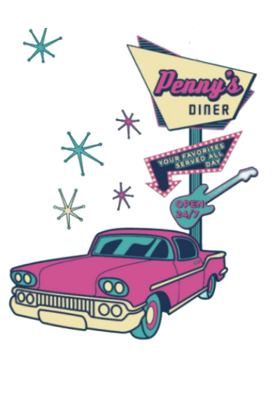 Penny's Diner Car Graphic